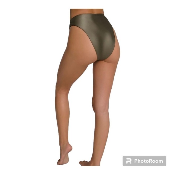 Good American Women’s Good Waist Reversible High Shine Cheeky Bikini Swim Bottom - Picture 5 of 15